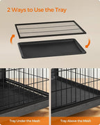 Feandrea Dog Crate Furniture, 56.1" Modern Kennel for Dogs Indoor up to 105 lb, Heavy-Duty Dog Cage with Multi-Purpose Removable Tray, Double-Door Dog House, Ink Black UPFC005B01