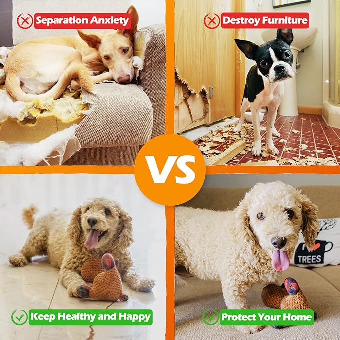 Christmas Dog Toys Dog Squeaky Toy with Crinkle Paper Interactive Durable Plush Dog Chew Toys for Puppy, Small, Middle, Large Dogs Training and Reduce Boredom