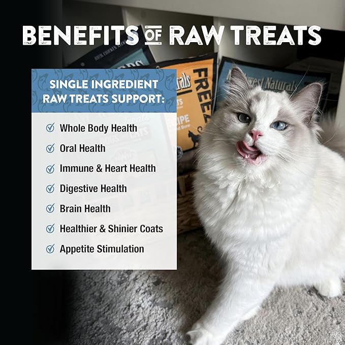 Northwest Naturals Raw Rewards Freeze-Dried Whitefish Treats for Dogs and Cats - Bite-Sized Pieces - Healthy, 1 Ingredient, Human Grade Pet Food, All Natural, Proudly Made in USA, 2.5 Oz (Pack of 3)