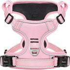 HEELE Dog Harness, No Pull Adjustable Padded Reflective Harness for Small Medium Large Dogs with Handle for Walking Training, Pink, XL