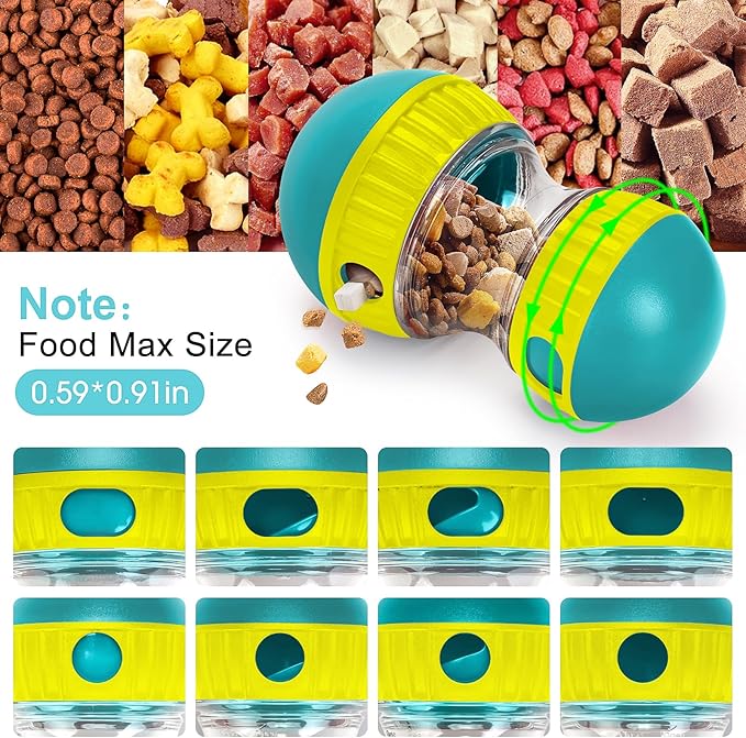 Dog Treat Toy, Interactive Treat Dispensing Dog Toys, Adjustable and Durable Dog Puzzle Toy for Small/Medium/Large Breed Dogs to Keep Them Busy (Green)