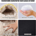 Calming Dog Beds & Cat Cave Bed with Hooded Cover,Washable Round Beds for Small Medium Pets,Anti-Slip Faux Fur Fluffy Coved Bed,Comfortable Warming Pet Bed(16 * 16inch,Beige)