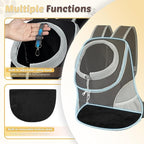 WOYYHO Pet Dog Carrier Backpack with Storage Pockets Small Dog Front Backpack Adjustable Straps Dog Backpack Breathable Dog Front Carrier with Safety Belt for Travel Hiking Cycling Outdoor Use