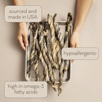 Polkadog Cod Skins for Dogs (4.7oz Regular) - Single Ingredient, Wild-Caught Fish Skin Dog Treats for All Breeds – High in Lean Protein & Omega-3. Hypoallergenic, Grain Free. Handcrafted & Made in USA