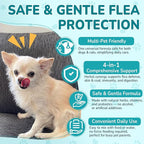 4-IN-1 Flea and Tick Prevention Drops for Dogs and Cats, Natural Cat & Dog Flea and Tick Treatment, Supports Flea Defense, Gut Health, Skin & Coat Nourishment, and Immune Support, Bacon Flavor