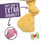 HuggleHounds Knottie Plush Dog Toy - Dog Stuffed Animal Toy, Puppy Toys, Squeaky Dog Toy for Small, Medium & Large Dogs, Durable Plush to Keep Them Busy - Giraffe, Large