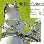 HEELE Dog Harness, Dog Harness for Small Medium Large Dogs No Pull Adjustable Padded Reflective Harness with Handle for Walking Training, Green, S