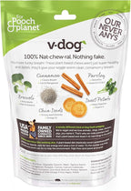 V-dog Dog Treats - Vegan Breathbone Teeth Cleaning Dental Dog Bones - Fresh Breath - 8 Ounces - All Natural - Made in USA - 6 Bones - 4" Long - Easy to Digest