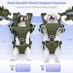 YUDODO Front Pet Carrier Backpack for Small Dogs and Cats, Secure and Breathable Mesh, Ergonomic Support, Adjustable for Walking, Hiking, or Travel (Army Green M)