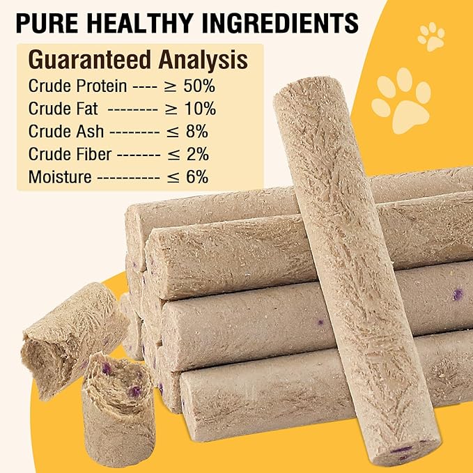 TZL Freeze Dried Duck Stick Cat Treats, High Protein Healthy Treats for Cats & Dogs, Natural Teeth Cleaning Snacks, Gluten& Grain Free (50g)
