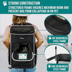 PetAmi Dog Backpack Carrier, Airline Approved Cat Backpacks for Carrying Small Large Cats, Pet Carrier Back Pack, Ventilated Soft Sided for Travel, Hiking, Camping, Max 18 lbs, Black