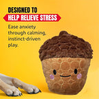 Bite Force -Durable & Strong Dog Toy Cheeky Acorn with Squeaker, Kevlar-Reinforced for Aggressive Chewers for Small Medium Large Dogs - Brown.