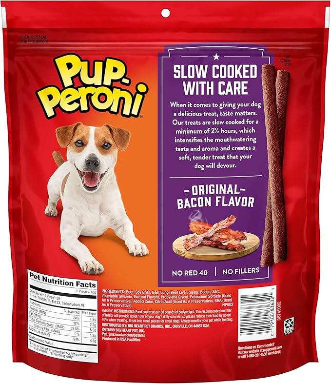 Pup-Peroni Dog Treats, Original Bacon Flavor, 22.5 Ounce, Made with Real Bacon