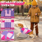 Pullover Dog Sweater,Half Chest Lapel Design Pet Sweaters for Dogs Boys or Girls,Pet Knitted Dog Clothes,Pet Clothing,Suitable for Various Sizes or Breeds Dogs Sweaters(Purple Group,2XL)
