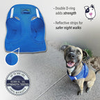 DOGGIE DESIGN American River Solid Ultra Choke-Free Dog Harness - Cobalt Blue (X-Large)