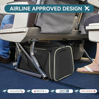 PETSFIT Pet Carrier Airline Approved with Extendable Mat, Dog Carriers for Small Dogs, TSA Approved Pet Carrier, Puppy Carrier for Small and Medium Cats Under 12 Lbs, Black