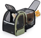 Petsfit Cat Backpack Carrier,Dog Carrier Backpacks Expandable with Great Ventilation Foldable Puppy Backpack Carrier for Travel, Hiking,Green