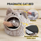 CATISM Cat Bed, Cat Beds for Indoor Cats, Cat Cave, Cat Cave for Indoor Cats, Cat Bed Cave, Large Cat Beds, Cozy Hooded Cat Bed with Soft Cushion, Removable Washable Cat Beds