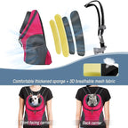 WOYYHO Pet Dog Carrier Backpack Small Dog Front Backpack Ventilated Dog Carrier Back Pack with Storage Pockets, Adjustable Straps & Safety Belt for Travel Hiking Outdoor (Size M: 5-9 lbs, Rose)