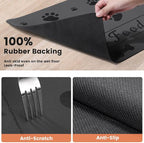 Pet Feeding Mat-Absorbent Pet Placemat for Food and Water Bowl, with Waterproof Rubber Backing, Quick Dry Water Dispenser Mat for Dog and Cat (17"x27", Bones)