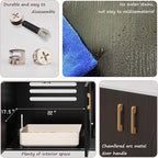 Cat Litter Box Enclosure for 2 Cats,cat Litter Box Enclosure Furniture with Double Room,Stackable,Indoor，Large cat Cabinet,pet House Side Coffee Table,White and Black (Black)