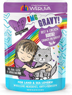 Weruva B.F.F. OMG - Best Feline Friend Oh My Gravy!, Booya! Beef & Chicken in Gravy Cat Food, 2.8oz Pouch (Pack of 12)