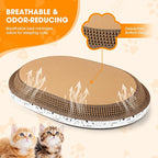 3 Pack Large Oval Cat Scratcher Bed Scratch Pad Board Lounge Couch Cats Bowl Shaped Scratching Post Nest for Cats Grinding Claw Cat Scratcher Cardboard Furniture Protector 17.3" x 14" x 2.36"