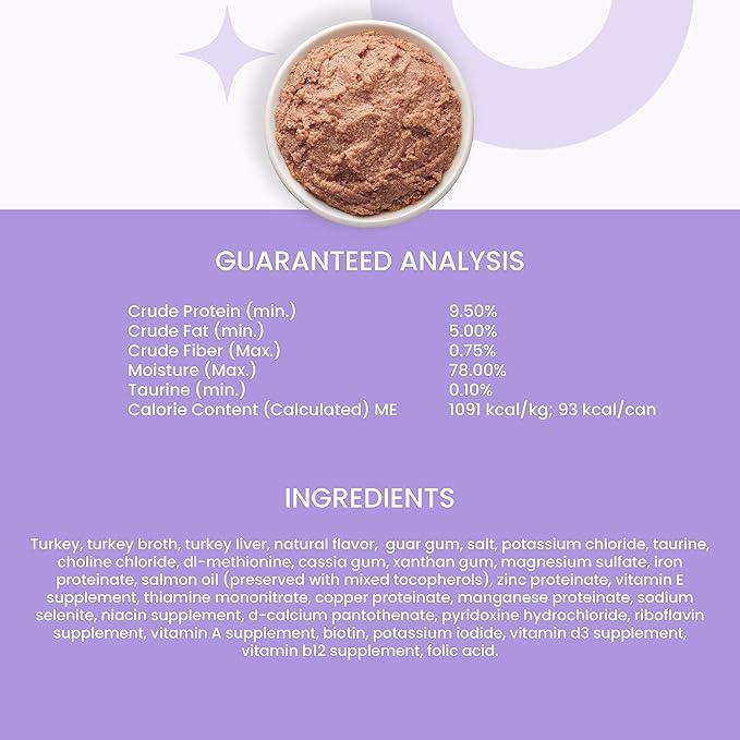 I and love and you Wet Cat Food - Purrky Turkey Pâté - Turkey Recipe, Grain Free, Filler Free, 3oz Pack of 24 Cans