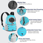 Pawaboo Pet Dog Carrier Backpack, Puppy Dog Travel Front Carrier for Small Medium Dogs Cats, Adjustable Breathable Dog Carrying Backpack with Safety Strips for Hiking, Walking (Blue M Up to 10 lbs)