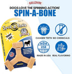 Bullibone Nylon Dog Chew Toy Spin-a-Bone - Interactive Dog Toy, Triggers Natural Instincts, and Improves Oral Health