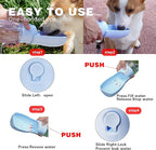 Foldable Dog Water Bottle, Portable Dog Water Dispenser, Outdoor Pet Water Bottle for Cat, Puppy, Walking, Hiking, Travel. Dishwasher Safe, 10oz