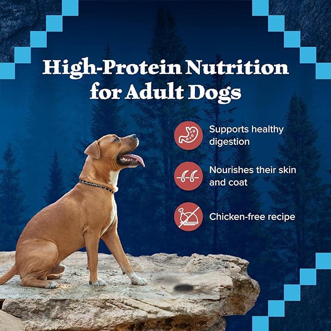 Blue Buffalo Wilderness Adult Wet Dog Food, High-Protein and Grain-Free, Made with Natural Ingredients, Rocky Mountain Recipe Red Meat Paté, 12.5-oz Can (12 count)
