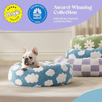 LE SURE Donut Small Dog Bed - Round Cat Beds for Indoor Cats Anti-Anxiety Calming Pet Beds, Washable Cute Modern Beds with Teddy Sherpa Plush & Anti Slip Bottom Brwon