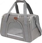 Cat Carrier Dog Carrier Pet Carriers for Medium Small Cats Dogs Puppies up to 15 Lbs,TSA Airline Approved Small Dog Cat Carriers Soft Sided,Collapsible Travel Puppy Carrier (Grey, Medium)