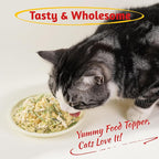 Just Try 8 oz Cat Grass Treats Freeze Dried Cat Food Toppers Mixers Hairball Control Low Calorie Real Chicken Egg Yolk Dental Care Healthy Cat Snacks Treats for Indoor Cats