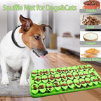 Medium Silicone Snuffle Mat for Small Medium Dogs Cats Slow Down Eating,Slow Feeder Lick Mat for Dry Wet Food for Pet Training Smell,Encourages Natural Foraging Skill,Relieving Stress (Green)