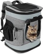 Kritter Planet Pet Carrier Backpack for Cats Dogs, Breathable Pet Backpack with 4 Mesh Window, Portable Pet Carrier for Camping