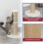 TRIXIE Rue Cat Scratching Post 31.5 Inch - Cat Scratcher with Soft Fabric Covering Base and Durable Sisal Rope - for Large Cats - in Beige