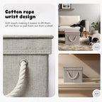 Dog Toy Basket with Lid, Dog Basket for Toys, Dog Toy Box with Cotton Rope Handles, Collapsible Storage Bins for Dog Toys, Dog Storage Organizer, Gray