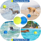 SCENEREAL Giant Tennis Ball for Dogs 2 Pack,Upgraded Thicken 9.5" Large Tennis Balls for Dogs,Halloween Dog Toys Birthday Gift, Inflatable Interactive Ball for Large Medium Big Dog,Durable Toy