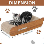 Cat Scratcher, Cardboard Lounge Bed, Bone Shape Design, Recyclable Corrugated Scratching Pad, Stable and Durable, Furniture Protector, Reversible, Brown