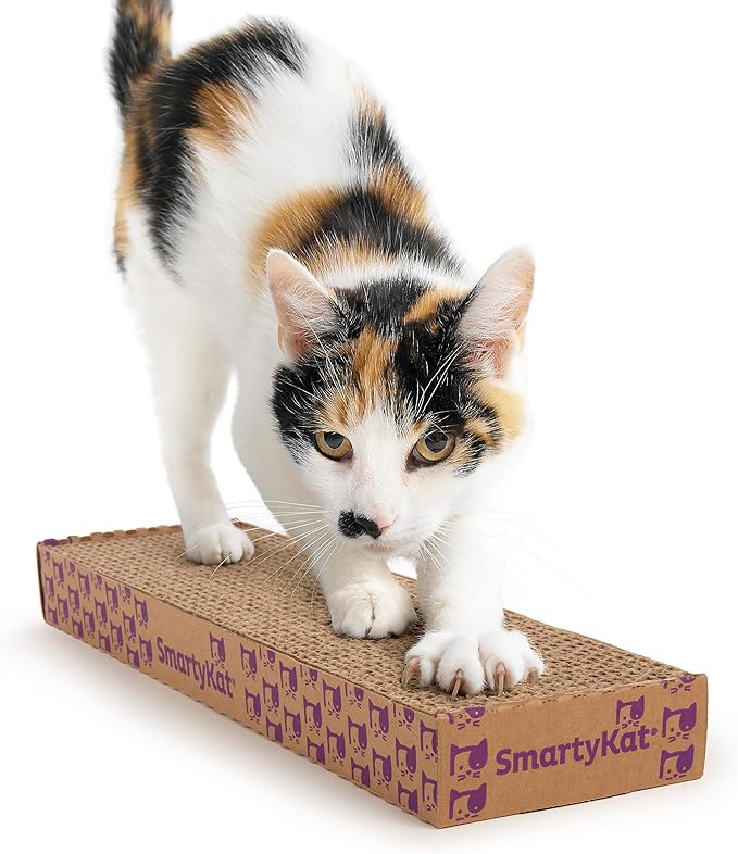 SmartyKat Super Scratcher Corrugated Cat Scratcher, Catnip Infusion Technology - Brown, Single Wide