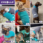 cyeollo 2 Pack Fleece Dog Sweater Stretchy Reflective Stripe Sweatshirt Pet Clothes Lightweight Dog Sweaters for Small Dogs Boy, Teal & Grey XL
