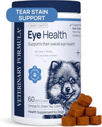 Veterinary Formula Eye Health Supplement for Dogs – Vet-Formulated Tear Stain Chews with Omega 3, Lutein & Cranberry – Smart Vitality Supports Eye Moisture, Stain Reduction & Immunity, 60 Soft Chews