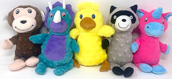 Jalousie Multipack Dog Squeaky Toys Strong Almost Indestructible, with Added Liner for Longer Play Dog Chew Toys (Medium Breeds - 5 Pack Dotted)