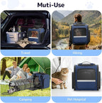 Pawtners Cat Carrier Backpacks Expandable Pet Backpack with Breathable Mesh, Pet Carrier Backpack for Cats Small Dogs Puppies Up to 18 Lbs, Dog Carrier Backpack for Travel Hiking Camping Outdoor Blue