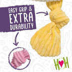 HuggleHounds Knottie Plush Dog Toy - Dog Stuffed Animal Toy for Small, Medium & Large Sized Dogs, Durable Plush to Keep Them Busy - Tartan Tidings Fox, Large