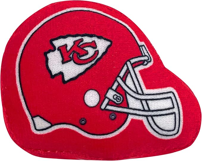 Best Plush CAT Toy - NFL Kansas City Chiefs Complete Set of 3 Piece Cat Toys Filled with Fresh Catnip. Incld: 1 Helmet Cat Toy, 1 Football Cat Toy with Feathers, & 1 Beer Bottle. Beautiful Team Logos