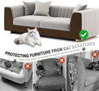 2Pack Total 78.7"x15.8" Cat Scratch Mat for Cat Couch Furniture and Wall Protector | Trimmable Self-Adhesive Carpet Climb Cat Scratcher for Covering Cat Tower and Replacement Pads (Brown)
