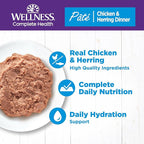 Wellness Complete Health Pate Adult Wet Cat Food, Natural, Protein-Rich, Grain-Free, 3 Ounce, 24 Pack, (Chicken & Herring)